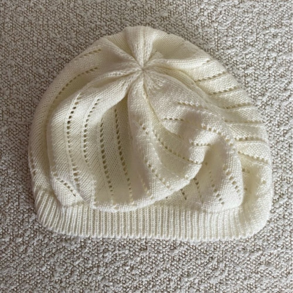 Cream Crochet Beanie